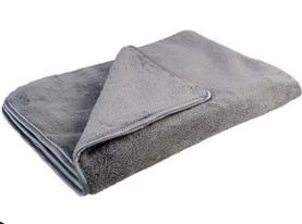 Mikrowłókno 90x60 Ultra Soft; 1000g/m2 kolor: szary, lamówka: srebrna