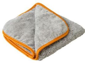 Mikrowłókno PREMIUM 40x40 400g/m2; kolor: szary, lamówka: pomarańczowa