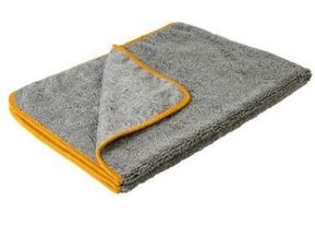 Mikrowłókno Premium XXL; 90x60 400g/m2; kolor: szary, lamówka: pomarańczowa